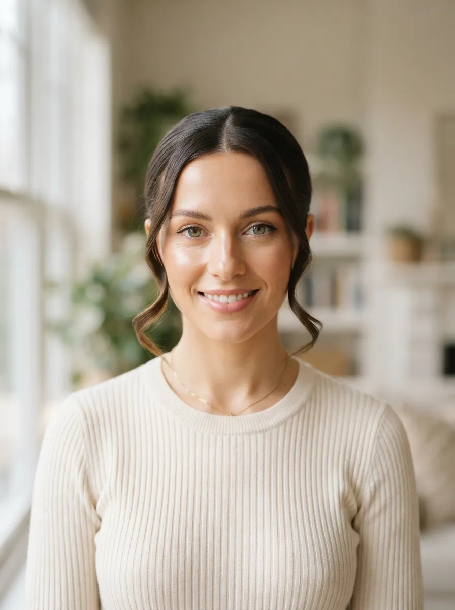 Low Bun for Heart Shaped Faces