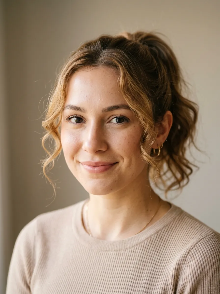Ponytail with Front Face Framing Layers