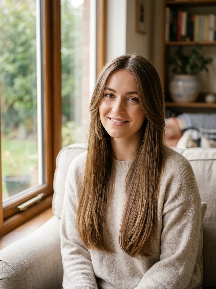 Straight Hair With Face Framing Layers