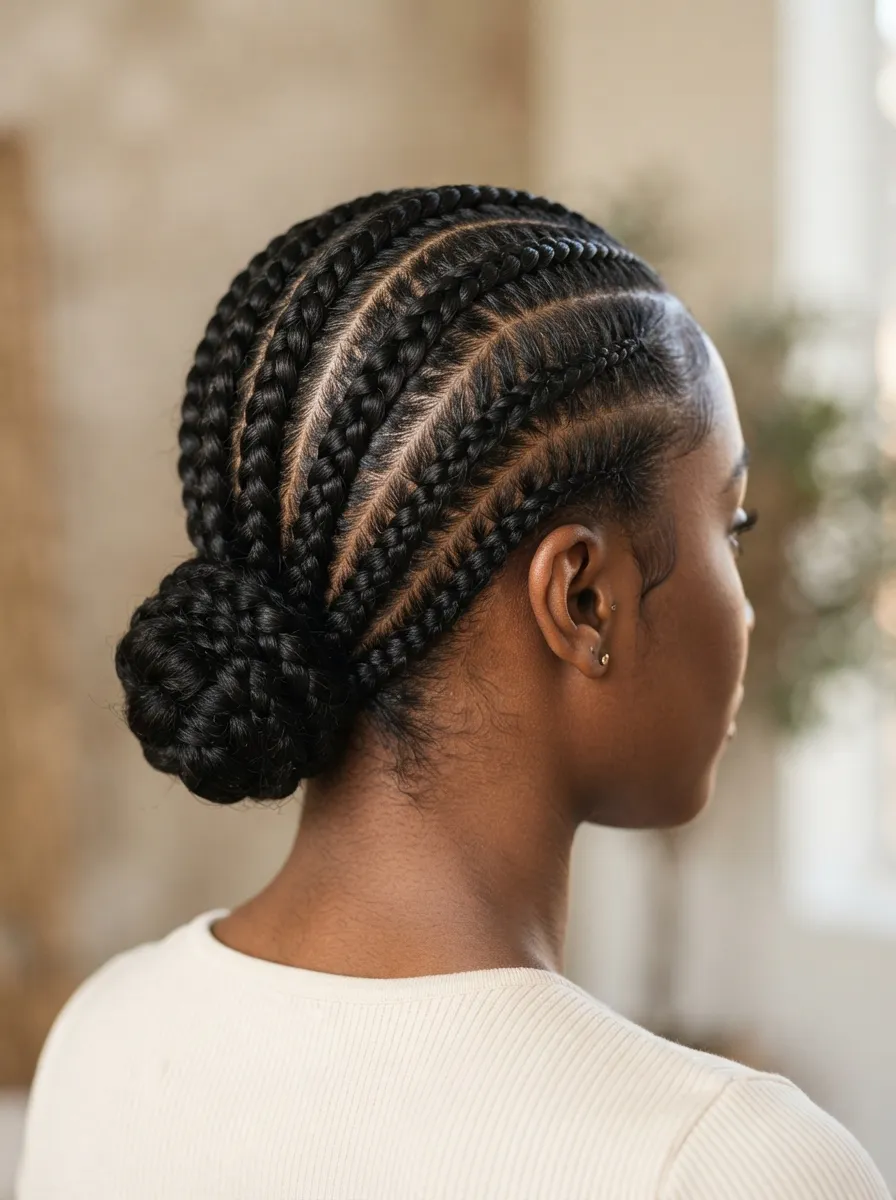 Cornrows Into a Bun